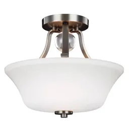 Evington semi-flush ceiling light, nickel