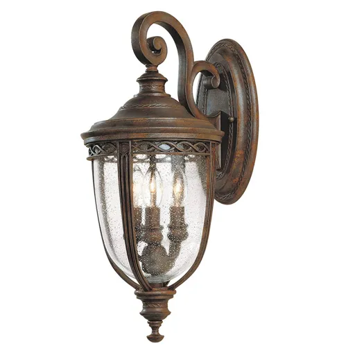 English Bridle wall lantern, Ø 21.6 cm, bronze