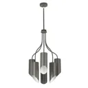 Quinto hanging light, 6-bulb, dark grey/nickel