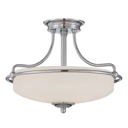 Griffin semi-flush ceiling lamp, 43 cm, chrome