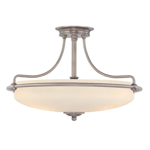 Griffin semi-flush ceiling lamp, nickel, Ø 57 cm