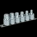 Sealey 6 Piece 1/2" Drive Stubby Hexagon Socket Bit Set Metric - 1/2"