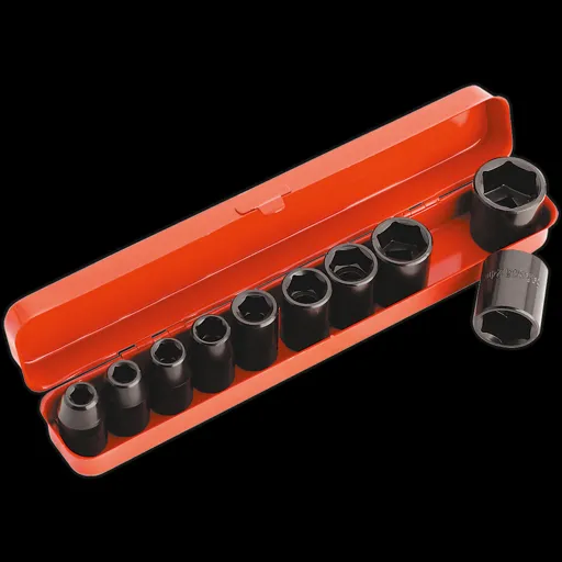 Sealey 10 Piece 1/2" Drive Hexagon Impact Socket Set Metric - 1/2"