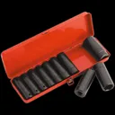 Sealey 11 Piece 1/2" Drive Deep Hexagon Impact Socket Set - 1/2"