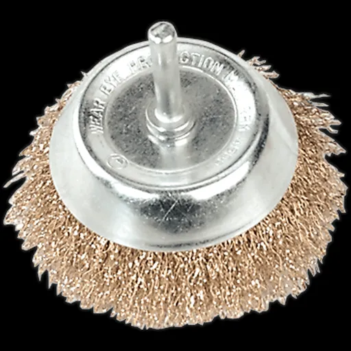 Sealey Brassed Steel Wire Cup Brush - 75mm, 6mm Shank