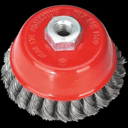 Sealey Twisted Knot Wire Cup Brush - 100mm, M14 Thread