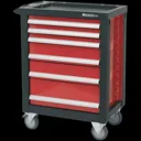 Sealey Premier 6 Drawer Roller Cabinet - Black / Red