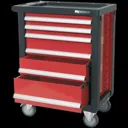 Sealey Premier 6 Drawer Roller Cabinet - Black / Red