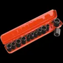 Sealey 12 Piece 3/8" Drive Hexagon Impact Socket Set Metric and Imperial - 3/8"
