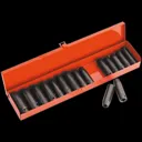 Sealey 17 Piece 1/2" Drive Deep Hexagon Impact Socket Set Metric and Imperial - 1/2"