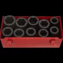 Sealey 10 Piece 1" Drive Deep Hexagon Impact Socket Set Metric and Imperial - 1"