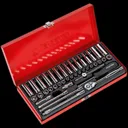 Sealey 41 Piece 1/4" Drive Hexagon WallDrive Socket Set Metric and Imperial - 1/4"