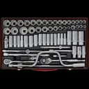 Sealey 64 Piece Combination Drive Hexagon WallDrive Socket Set Metric and Imperial - Combination