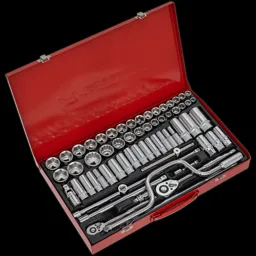 Sealey 64 Piece Combination Drive Hexagon WallDrive Socket Set Metric and Imperial - Combination