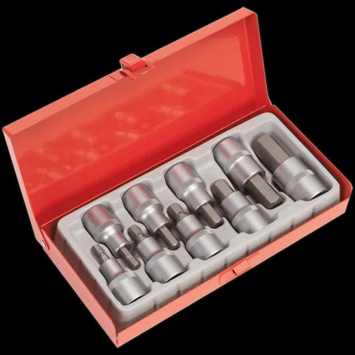 Sealey 9 Piece 1/2" Drive Hexagon Socket Bit Set - 1/2"