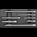 Sealey 7 Piece Combination Drive Wobble / Rigid Socket Extension Bar Set - Combination