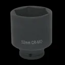 Sealey Specialised 1/2" Drive Hexagon Impact Socket Metric - 1/2", 52mm