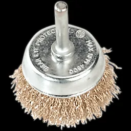 Sealey Brassed Steel Wire Cup Brush - 50mm, 6mm Shank