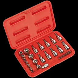 Sealey 29 Piece Combination Drive Torx Socket and Security Bit Set - Combination