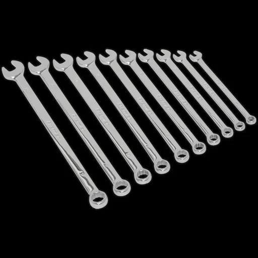 Sealey 10 Piece Extra Long Combination Spanner Set Metric