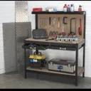 Sealey Metal Workbench with 2 Drawers and Pegboard - 1.22m