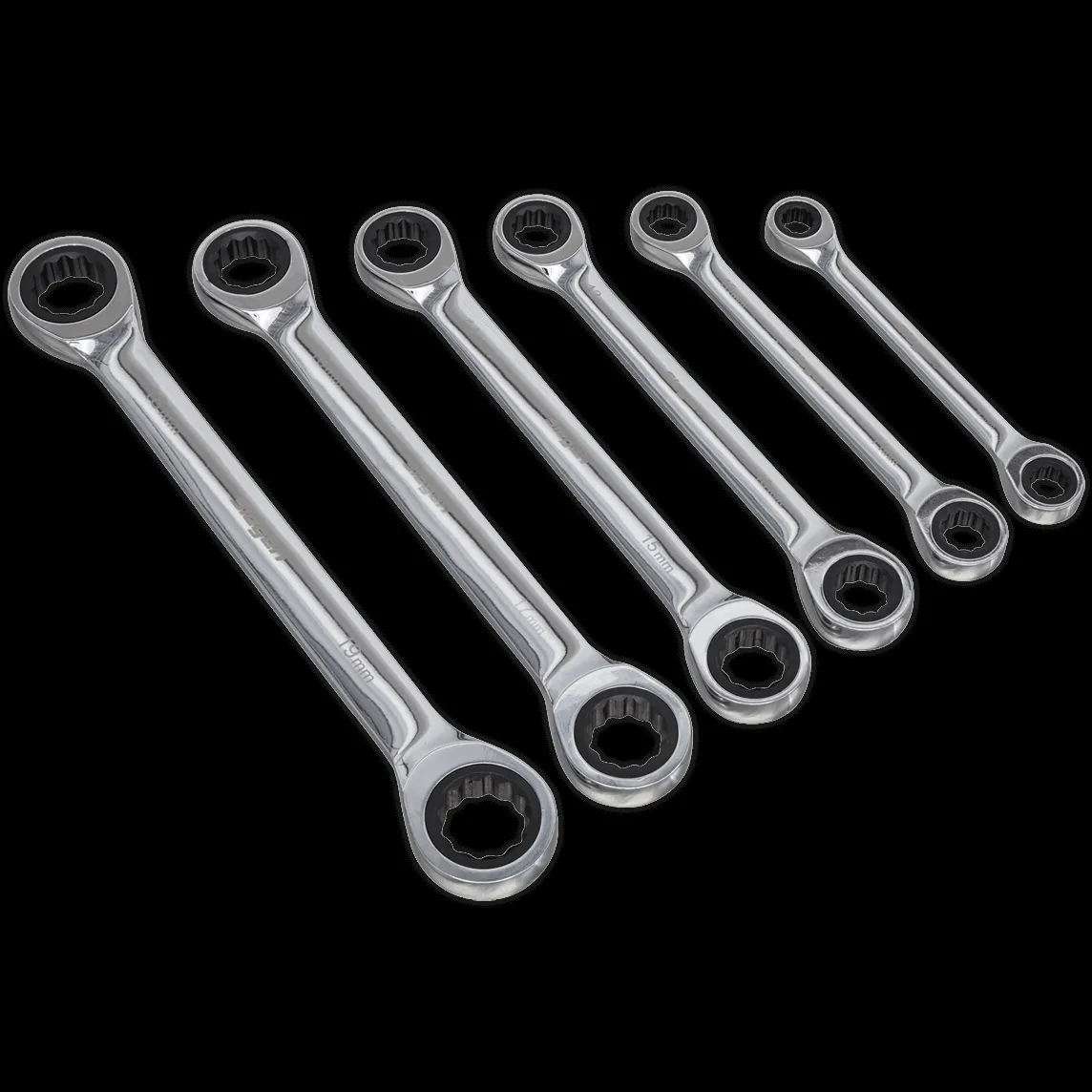 Siegen S0636 6 Piece Double Ended Ratchet Ring Wrench Set