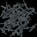 Sealey Plastic Rivets - 6.3mm, 25.2mm, Pack of 50