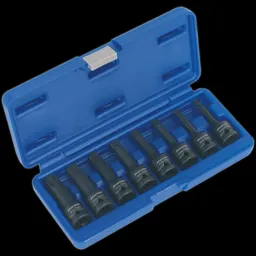 Sealey 8 Piece 1/2" Drive Impact Torx Socket Bit Set - 1/2"