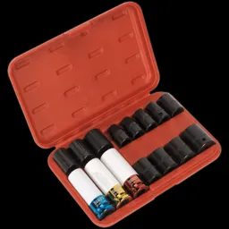 Sealey 15 Piece 1/2" Drive Impact Socket and Wheel Nut Remover Set - 1/2"