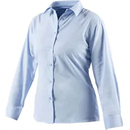 Dickies Ladies Oxford Weave Long Sleeve Shirt - Blue, Size 14