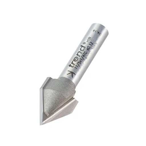 Trend Chamfer V Groove Router Cutter - 12.7mm, 10.3mm, 1/4"