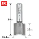 Trend Professional Two Flute Straight Router Cutter - 25.4mm, 25mm, 1/2"