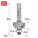 Trend Bearing Guided Ovolo and Round Router Cutter - 19mm, 9.5mm, 1/4"