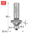 Trend Bearing Guided Ovolo and Round Router Cutter - 25.4mm, 13mm, 1/2"