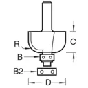 Trend Cove Bearing Guided Router Cutter - 34.9mm, 16mm, 1/2"