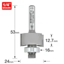 Trend Bearing Guided Rebate Set Router Cutter - 24mm, 12.7mm, 1/4"