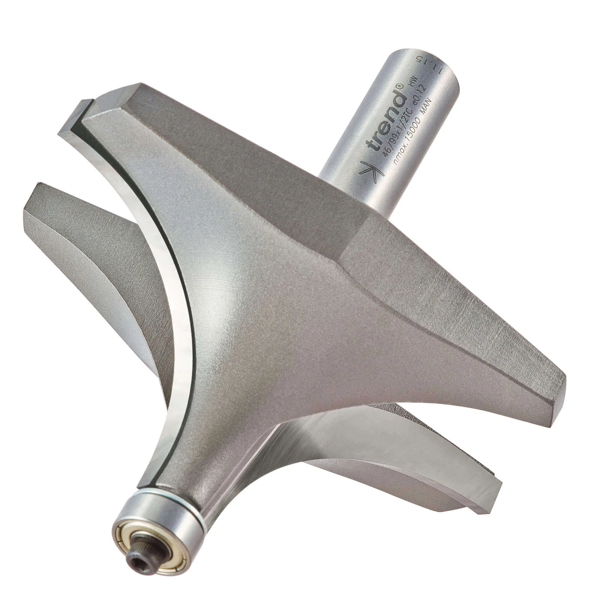 Trend Bearing Guided Ovolo and Round Router Cutter - 89mm, 50.8mm, 1/2"