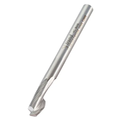 Trend Aluminium UPVC Single Flute Helical Upcut Cutter - 10mm, 14mm, 1/4"