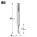 Trend Aluminium UPVC Single Flute Narrow Neck Helical Cutter - 8mm, 14mm, 8mm