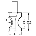 Trend Hand Hole Staff Bead Router Cutter - 20mm, 22mm, 1/2"