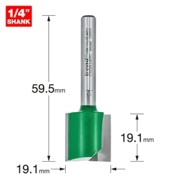 Trend CRAFTPRO Two Flute Straight Router Cutter - 19.1mm, 19.1mm, 1/4"