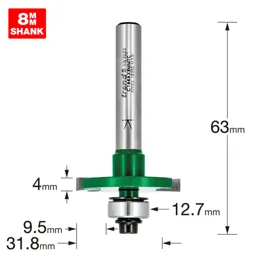 Trend CRAFTPRO One Piece Slotting Router Cutter - 4mm, 31.8mm, 8mm