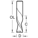 Trend STC Spiral Downcut Left Hand Router Cutter - 4.75mm, 19mm, 1/4"