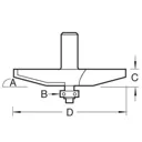 Trend CRAFTPRO Bearing Guided Bevel Panel Raiser Router Cutter - 86mm, 12.7mm, 1/2"