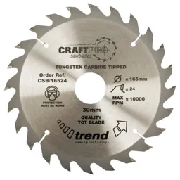 Trend CRAFTPRO Wood Cutting Saw Blade - 315mm, 24T, 30mm