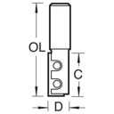 Trend Rota-Tip Worktop Jig Router Cutter - 12.7mm, 49.5mm, 1/2"