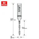 Trend CRAFTPRO Router Dowel Drill - 3mm, 14mm, 8mm