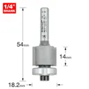 Trend Bearing Guided Trimmer Router Cutter - 18.2mm, 14mm, 1/4"