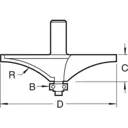 Trend CRAFTPRO Handrail Bearig Guided Router Cutter - 82.7mm, 19mm, 1/2"