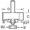 Trend Bearing Self Guided Rebate Router Cutter - 31.8mm, 15.9mm, 1/2"